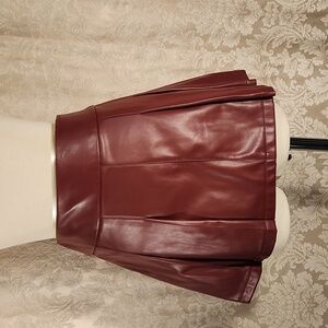 NWOT Brown Tinseltown Faux Leather Mini Skater Skirt Juniors XL